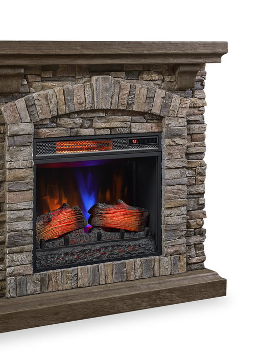 Montana 43.5” Rustic Electric Fireplace - Grey Stone