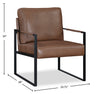 Nico 24.75" Faux Leather Accent Chair with Metal Legs - Brown  | Fauteuil d’appoint Nico de 24,75 po en similicuir avec pattes en métal - brun