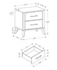 Blake Bedside 2-Drawer Nightstand, 24"W x 22"H - Grey & Black | Table de nuit Blake de 24 po (L) x 22 po (H) à 2 tiroirs - grise et noire
