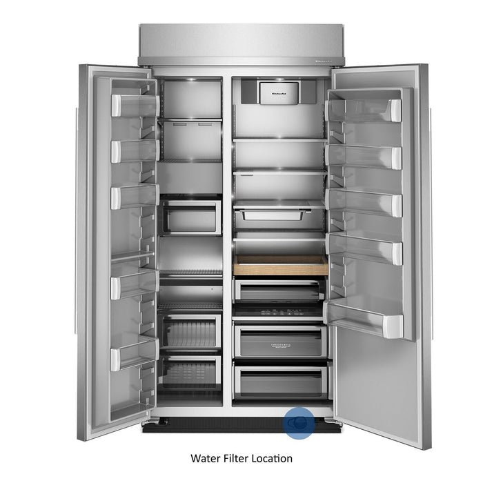 Kitchenaid 42\" 25.5 Cu. Ft. Built-In Side-by-Side Refrigerator – Stainless Steel - KBSN742SPS