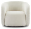 Solo 31.1" Sherpa Fabric Curved Accent Chair - Ice Cream  | Fauteuil d’appoint courbé Solo de 31,1 po en tissu sherpa - crème glacée
