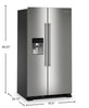 Maytag 36" 25 Cu. Ft. Side-by-Side Refrigerator - Stainless Steel - MRSF4036PZ | Réfrigérateur Maytag de 25 pi³ et de 36 po à compartiments juxtaposés - acier inoxydable - MRSF4036PZ | MRSF403Z