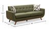 Kort & Co. Freeman 80” Linen-Look Fabric Condo Size Sofa with Wood Legs - Avocado Green | Sofa Freeman de Kort & Co. de 80 po de format condo en tissu d’apparence lin avec base et pattes en bois - vert avocat