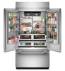 KitchenAid 42" 24.2 Cu. Ft. French Door Bottom Mount Refrigerator - Stainless Steel - KBFN542SPS | Réfrigérateur KitchenAid de 24,2 pi³ et de 42 po à portes françaises à congélateur inférieur - acier inoxydable  - KBFN542SPS