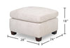 Mallie 28" Chenille Fabric Ottoman with Wood Legs - Shell White | Pouf Mallie de 28 po en tissu de chenille avec pattes en bois - blanc coquillage
