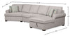 Scott Living Haven 3-Piece Left-Facing Chenille Fabric Cuddler Sleeper Sectional with Storage - Grey | Sofa-lit sectionnel enveloppant de gauche Haven de Scott Living 3 pièces en tissu de chenille avec rangement - gris