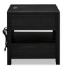 Julian 22” Contemporary End Table with Storage and USB Ports - Black | Table de bout contemporaine Julian de 22 po avec rangement et ports USB - noire