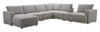Voyage Modular 7-Piece Left-Facing Fabric Sectional with Console and Removable Back Cushions – Taupe | Sofa sectionnel modulaire de gauche Voyage 7 pièces en tissu avec console et coussins de dossier amovibles - taupe