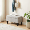 Calgary 32" Storage Fabric Ottoman - Grey Striped|Pouf de rangement Calgary de 32 po en tissu - rayé gris