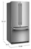 KitchenAid 33" 22 Cu. Ft. Standard-Depth French Door Refrigerator - KRFF333SPS | Réfrigérateur KitchenAid de 22 pi3 et de 33 po de profondeur standard à portes françaises - KRFF333SPS