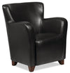 Zello 29.92\" Faux Leather Accent Chair with Wood Legs - Black