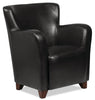 Zello 29.92" Faux Leather Accent Chair with Wood Legs - Black | Fauteuil d’appoint Zello de 29,92 po en similicuir avec pattes en bois - noir