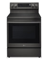 LG 6.3 Cu. Ft. Smart Electric Range with Air Fry - Black Stainless Steel - LREN6325ZE
