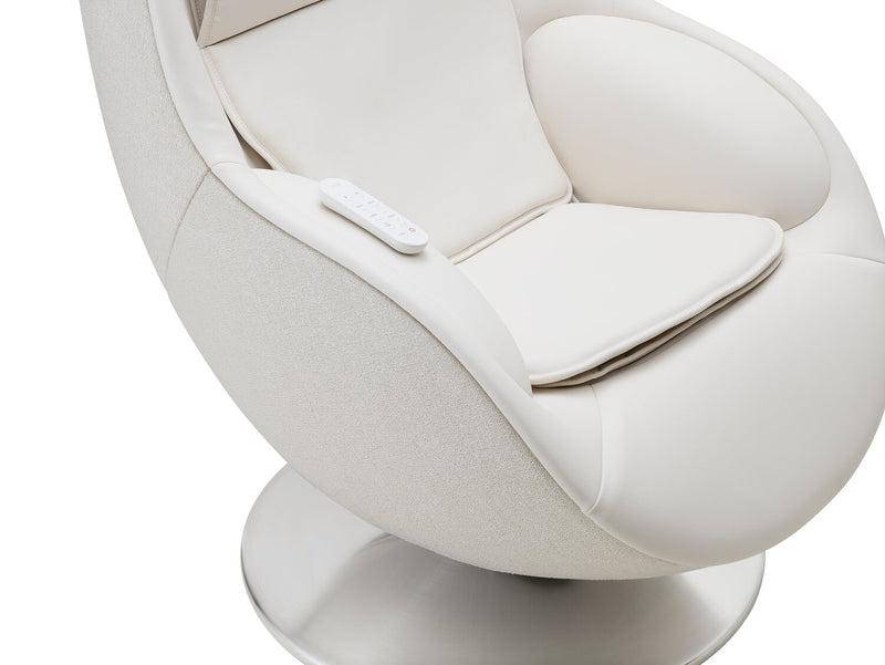 LG 29.6\" Leather-Look Fabric Reclining Massage Chair with Matching Ottoman - Beige