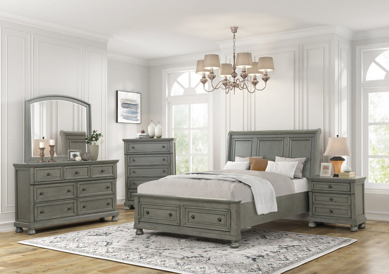 Chelsea Bedside 2-Drawer Nightstand, 28\"W x 28\"H - Grey