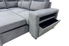 Coast 3-Piece Left-Facing Fabric Sleeper Sectional with Storage and Ottoman - Smoke | Sofa-lit sectionnel de gauche Coast 3 pièces en tissu avec rangement et pouf - fumée