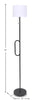 Solana 64” Modern Metal Acrylic Portable Indoor/Outdoor Floor Lamp with USB Port - Black | Lampe à pied pour l’intérieur et pour l’extérieur moderne portable Solana de 64 po en métal et en acrylique avec port USB  - noire