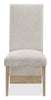 Vega 7pc Dining Set with Table & 6 Chairs, Marble Look, Pedestal Base, 82"W - Natural & White | Ensemble de salle à manger Vega 7 pièces avec table de 82 po (L), imitation de marbre, base piédestal et 6 chaises - naturel et blanc