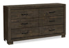 Ethan Bedroom 6-Drawer Dresser, 59"W x 34"H - Rustic Brown | Commode de chambre à coucher Ethan de 59 po (L) x 34 po (H) à 6 tiroirs - brun rustique