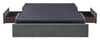 Amos Upholstered Storage Bed Base in Charcoal Fabric with 3 Built-in Drawers  - Full Size | Base de lit de rangement Amos rembourrée en tissu anthracite avec 3 tiroirs intégrés - format lit double