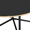 Xander 24" Modern Round Glass Top End Table - Black and Gold with Metal Legs|Table de bout ronde moderne Xander de 24 po avec dessus en verre - noire et dorée avec pattes en métal