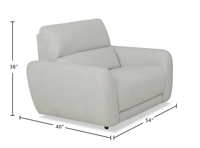 Cindy Crawford Home Kailyn 54\" Fabric Power Reclining Chair with Power Headrest - Beige 