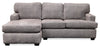 Made in Canada Luxe 2-Piece Left-Facing Fabric Sectional with Removable Cushions - Zaftig Dove Grey | Sofa sectionnel de gauche Luxe 3 pièces fabriqué au Canada en tissu avec coussins amovibles - gris colombe Zaftig