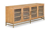 Cresset 70” Modern Solid Wood TV Stand with Storage and Cable Management for TVs up to 75\" - Belgian Wheat