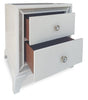 Halo Bedside 2-Drawer Nightstand with LED Light, 21"W x 24"H, Glam - White | Table de nuit somptueuse Halo de 21 po (l) x 24 po (H) à 2 tiroirs avec éclairage à DEL - blanche
