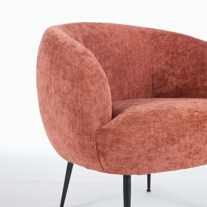Nova 28.7\" Boucle Fabric Accent Chair - Orange