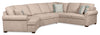 Scott Living Haven 3-Piece Left-Facing Chenille Fabric Cuddler Sleeper Sectional - Taupe