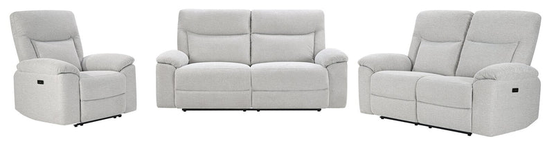 Spencer 41.3\" Chenille Fabric Power Reclining Chair - Grey