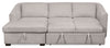 Envy 2-Piece Left-Facing Chenille Fabric Sleeper Sectional with Storage Chaise - Fog Grey | Sofa-lit sectionnel de gauche Envy 2 pièces en tissu de chenille avec fauteuil long de rangement - gris brouillard