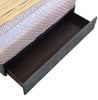 Amos Upholstered Storage Bed in Charcoal Fabric with Channelled Headboard & 3 Built-in Drawers - King Size | Lit de rangement Amos rembourré en tissu anthracite avec tête de lit à canaux et 3 tiroirs intégrés - format très grand lit