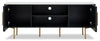 Kort & Co. Capri 60” Modern TV Stand with White Sintered Stone Top, Storage and Cable Management for TVs | Meuble pour téléviseur moderne Capri de Kort & Co. de 60 po avec dessus en pierre frittée blanche, rangement