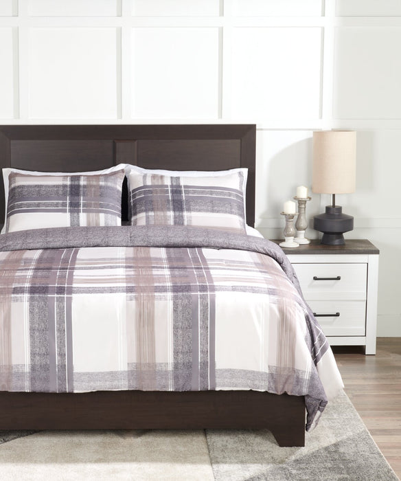 Conner 3-Piece King Comforter Set - Brown