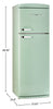 Unique Classic Retro 24" 11 Cu Ft. Top Freezer Refrigerator – Summer Mint Green - UNQ-310L LG TM | Réfrigérateur Classic Rétro d’Unique de 24 po et de 11 pi3 à congélateur supérieur - vert menthe estival - UNQ-310L LG TM