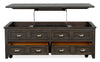 Hanson 50” Traditional Pine Lift Top Coffee Table with Storage and Casters - Graphite | Table à café traditionnelle Hanson de 50 po en pin avec dessus relevable - graphite