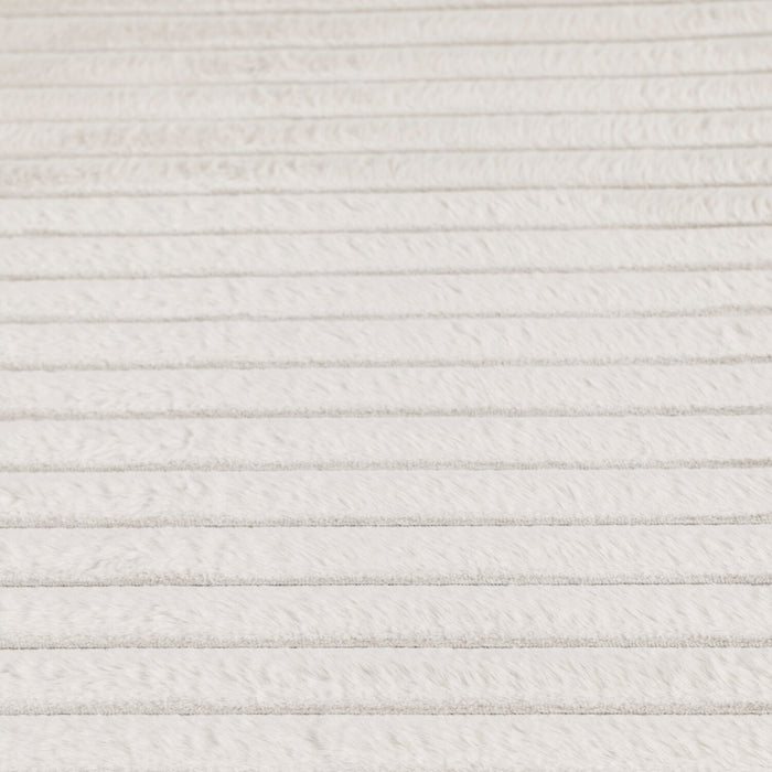 Dream Step Memory Foam Channel Ivory Faux Fur Area Rug - 5' x 7'