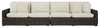 Halifax 2-Piece Outdoor Patio Set with Right & Left Facing Loveseats, UV & Weather Resistant - Beige/Brown