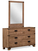 Driftwood Mates Bed 5pc Set with Storage Headboard, Dresser & Mirror, Brown - Twin Size | Ensemble lit matelot Driftwood 5 pièces avec tête de lit de rangement, commode et miroir, brun - format lit simple