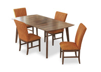 Rain 5pc Dining Set with Table & 4 Orange Chairs, 72