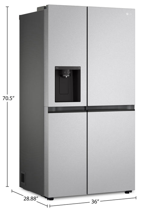 LG 36\" 23 Cu. Ft. Side-by-Side Counter-Depth Refrigerator - Platinum Silver - LS23C4230V