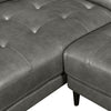 Edge 2-Piece Left-Facing Genuine Leather Sectional with Wood Legs and Removable Back Cushions - Grey | Sofa sectionnel de gauche Edge 2 pièces en cuir véritable avec pattes en bois et coussins de dossier amovibles - gris