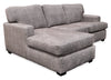 Made in Canada Luxe 2-Piece Left-Facing Fabric Sectional with Removable Cushions - Zaftig Dove Grey | Sofa sectionnel de gauche Luxe 3 pièces fabriqué au Canada en tissu avec coussins amovibles - gris colombe Zaftig