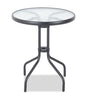 Paris Outdoor Patio Bistro Table - Round, Glass Table Top, Powder Coated Steel Frame - Black | Table bistro Paris pour la terrasse à l’extérieur - dessus de table rond en verre, armature en acier doté d’un revêtement en poudre - noire