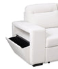 Coast 3-Piece Right-Facing Ivory White Fabric Sleeper Sectional with Storage Chaise and Storage Armrest | Sofa-lit sectionnel de droite Coast 3 pièces en tissu blanc ivoire avec fauteuil long de rangement et accoudoir de rangement