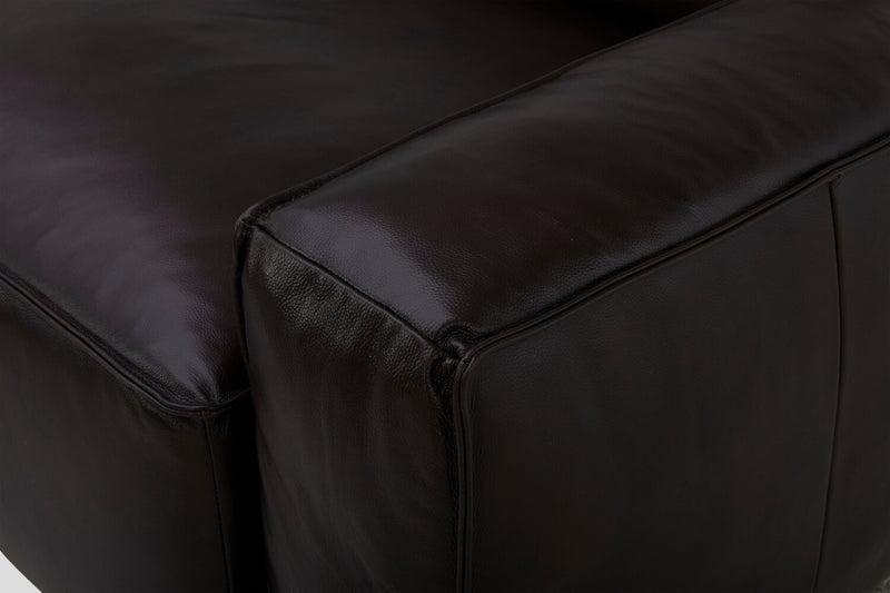 Sedona 3-Piece Genuine Leather Left-Facing Modular Sectional - Chocolate