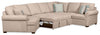 Scott Living Haven 3-Piece Left-Facing Chenille Fabric Cuddler Sleeper Sectional - Taupe | Sofa-lit sectionnel enveloppant de gauche Haven de Scott Living 3 pièces en tissu de chenille - taupe