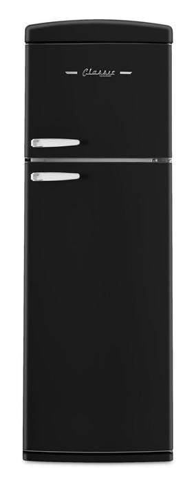 Unique Classic Retro 24\" 11 Cu Ft. Top Freezer Refrigerator – Matte Black - UNQ-310L MB TM